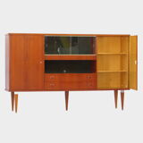 Vintage mid century high quality Danish design highboard buffet cabinet made of teak, 1960s