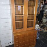 vintage 1960s bookcase/dresser with built-in chest of drawers