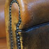 Set of 2 Vintage Sheepskin Leather Club Chairs