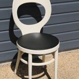 Baumann white seagull chair with black leatherette