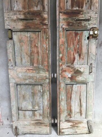 Pair of large old doors in larch XIX