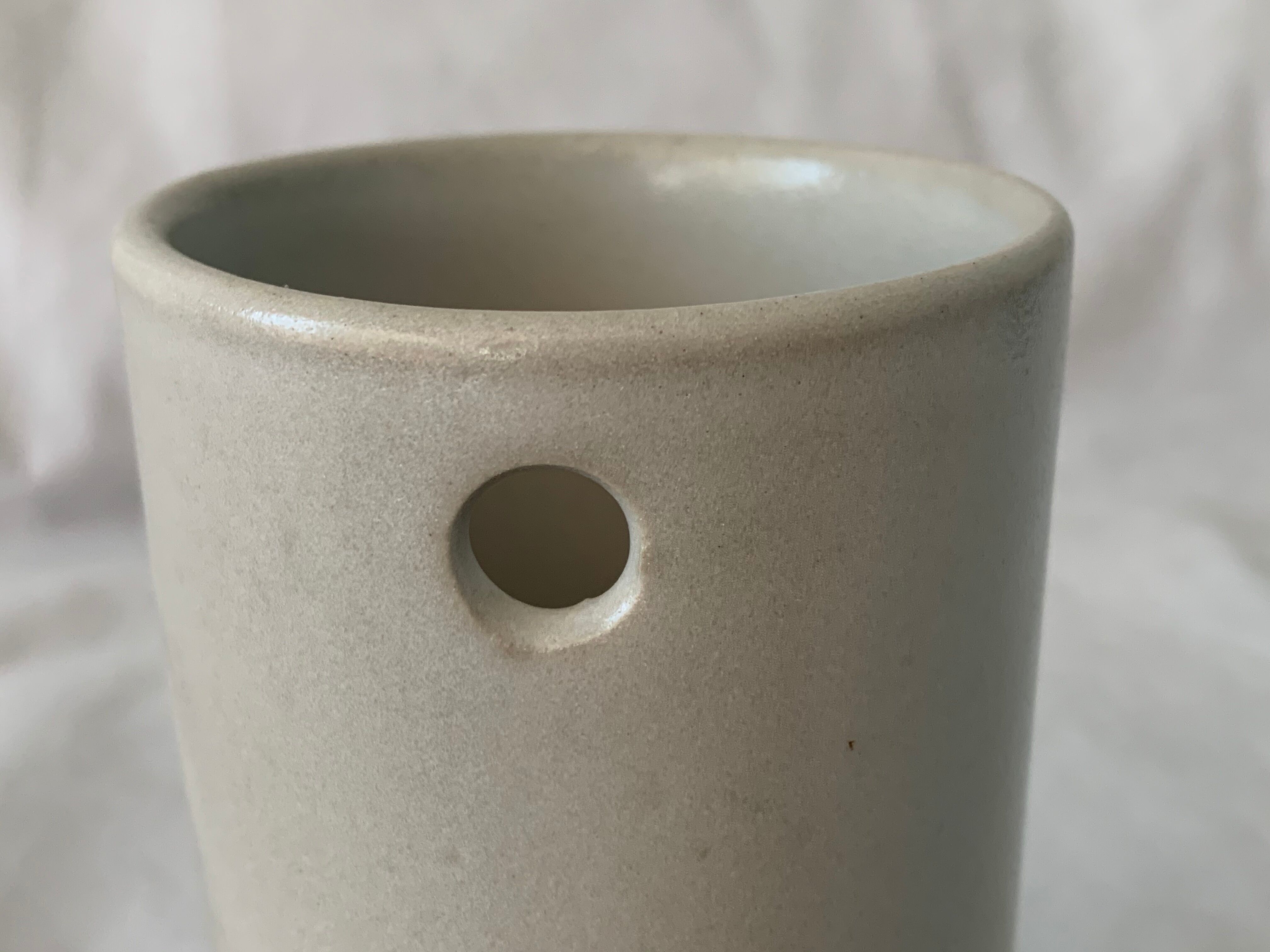 Enamelled sandstone vase Pottery of La Colombe 1975