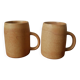 Duo in ceramic stoneware vintage mugs handcrafted Scandinavian country decoration
