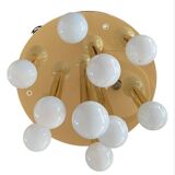 Art Deco-mid-century ceiling light in brass – 10 lights
