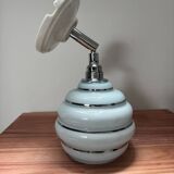 Blue and silver wall light