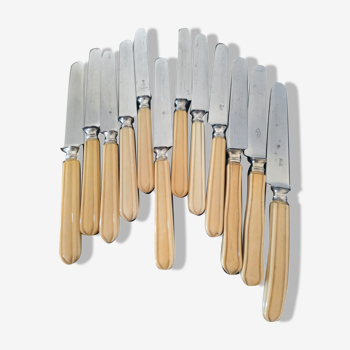 12 couteaux anciens manche ivoire