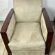 Pair of Art Deco armchairs in rosewood and suede.