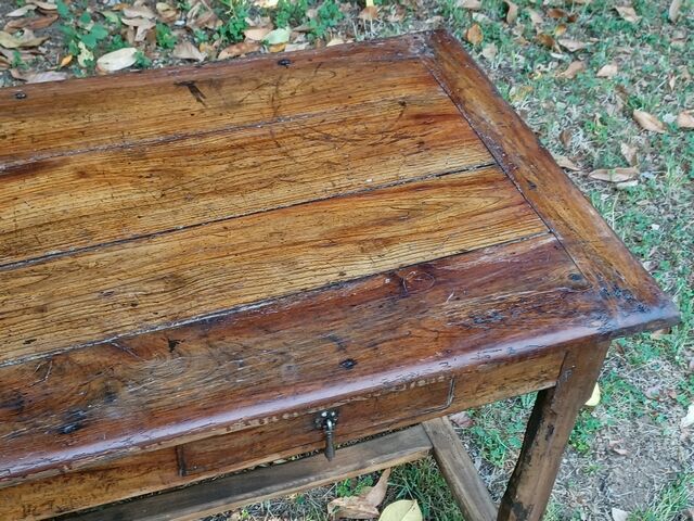 Old farmhouse table late 19th century in solid oak
