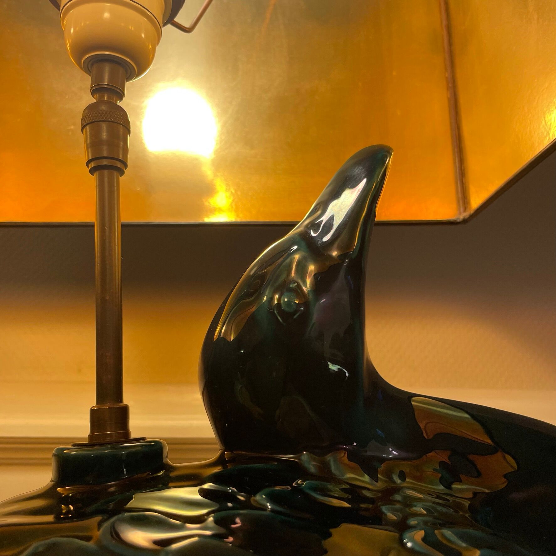 Art deco duck lamp