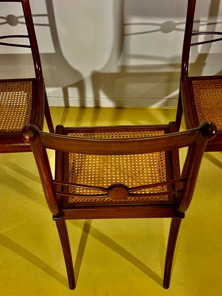 4 chaises style directoire en acajou massif