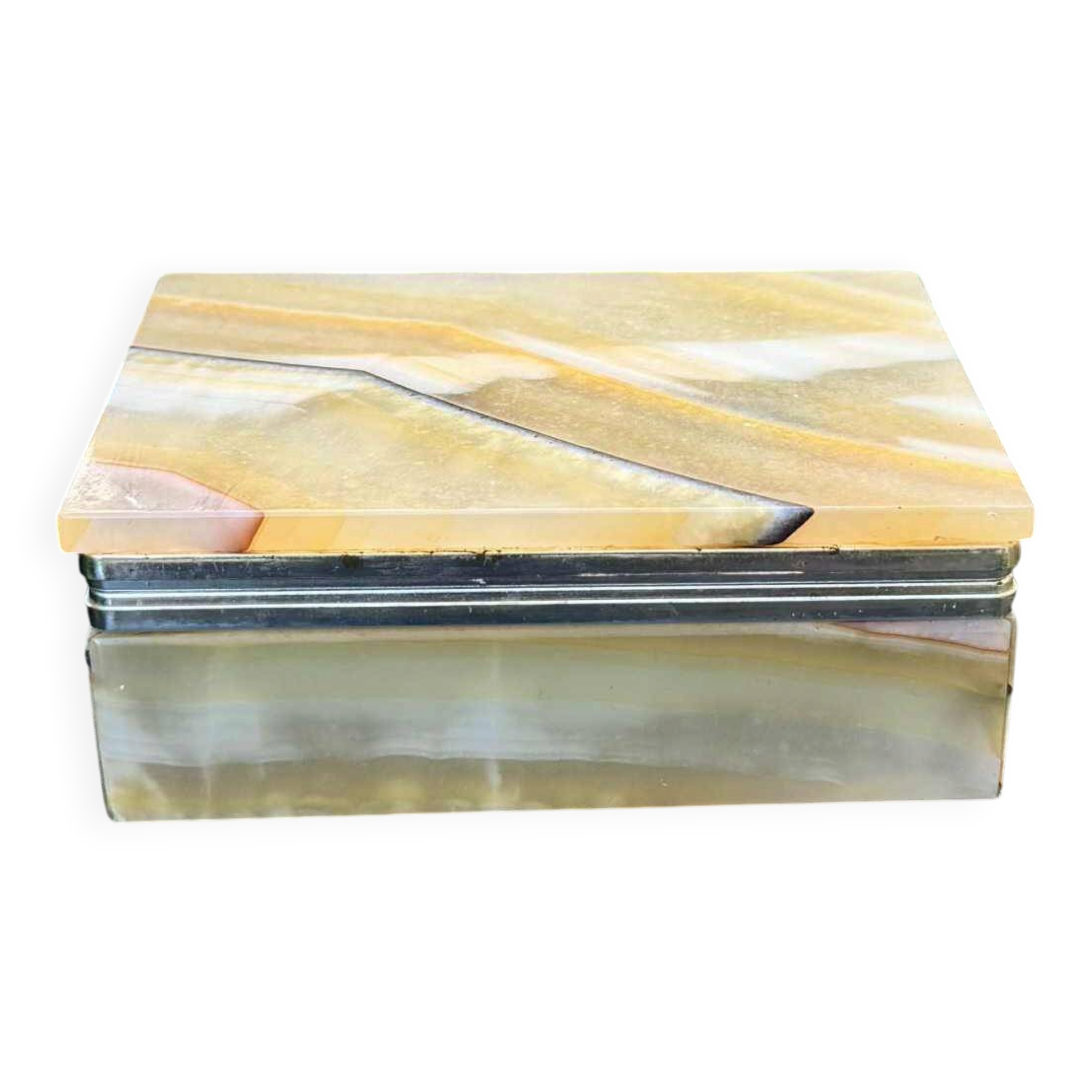 Onyx catchall box from the 1960s, vintage Italy.