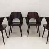 4 chaises Oswald Haerdtl pour Ton, Tchécoslovaquie