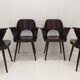 4 Oswald Haerdtl chairs for Ton, Czechoslovakia