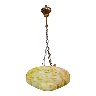 Art Deco yellow Murano glass pendant, 1950