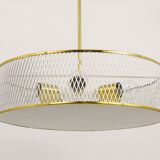 Brass Pendant Light in the Style of Mathieu Matégot Mid-Century, France, 1950s