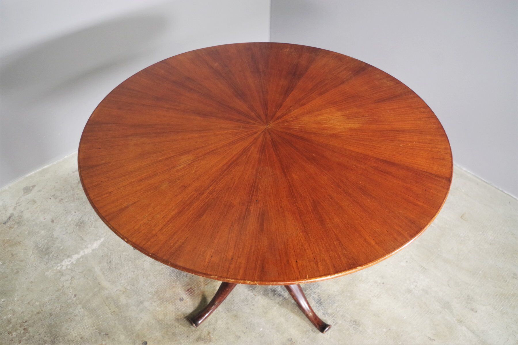 Round mahogany table , 1950
