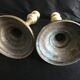 Pair of candlesticks, art nouveau, golden bronze