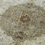 Handwoven overdyed turkish 1970s 185 cm x 276 cm grey carpet