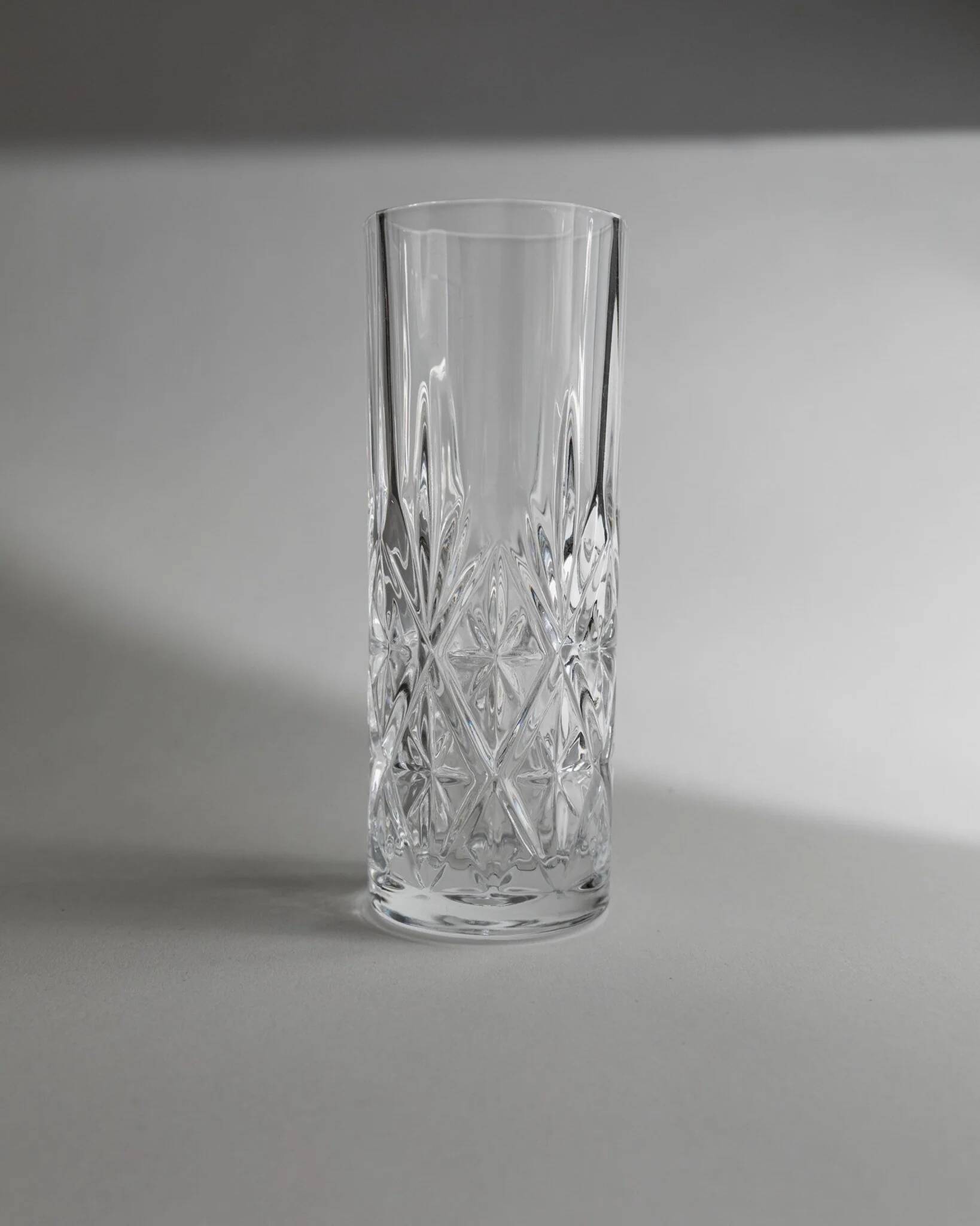 Vintage Transparent Crystal Glasses Set of 11 - Italian 1970s Tableware