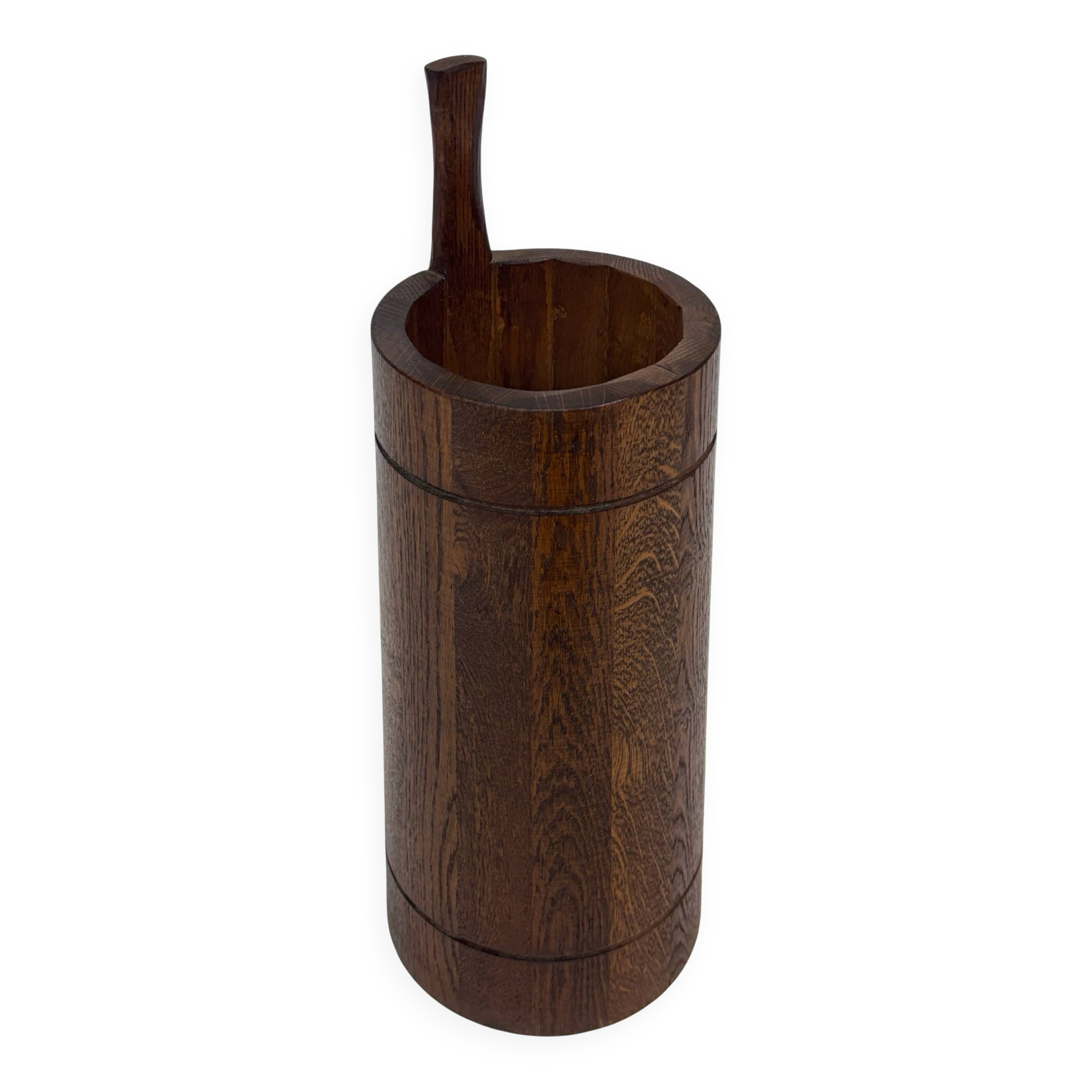 Vintage umbrella stand holder oak basket storage design 60's minimalist