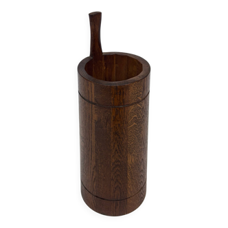 Vintage umbrella stand holder oak basket storage design 60's minimalist