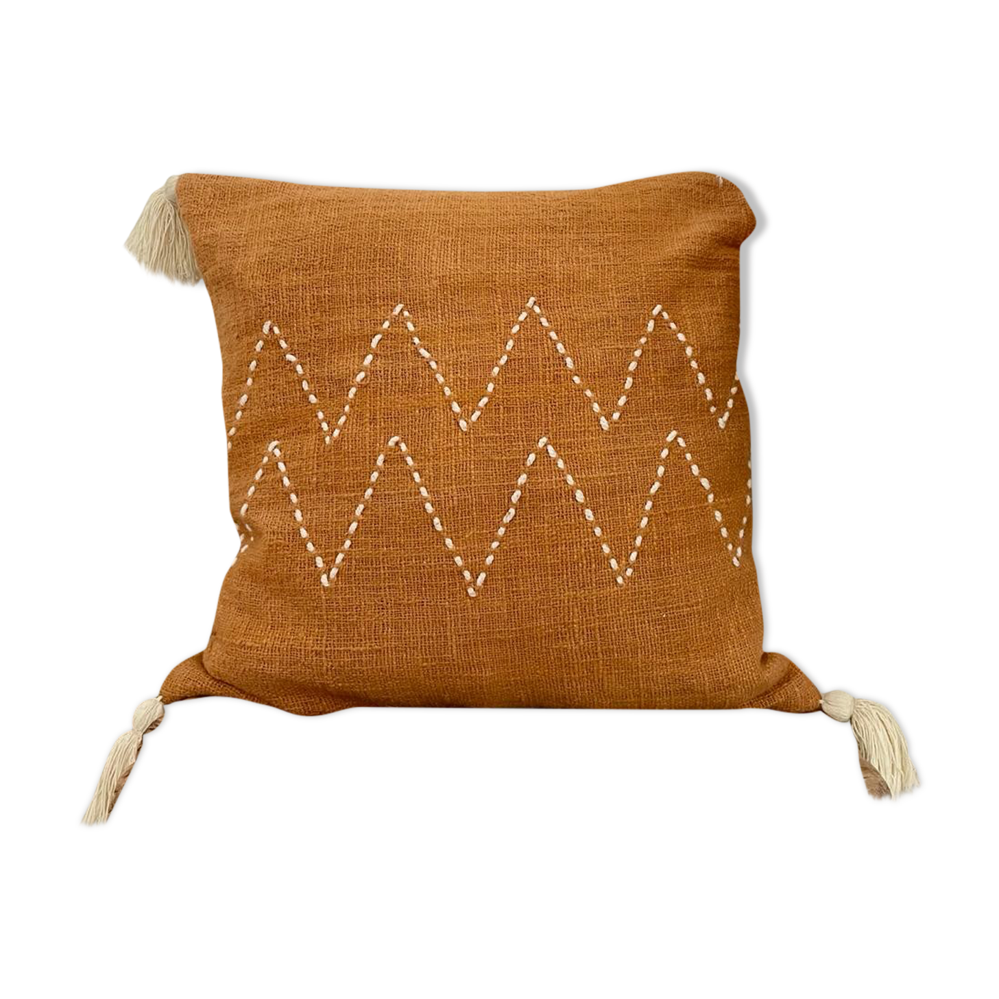 Housse de coussin bohème zak ocre
