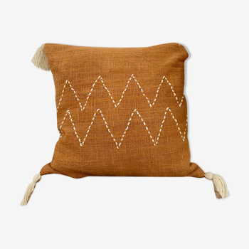 Housse de coussin bohème zak ocre