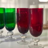 6 glasses on colored stems