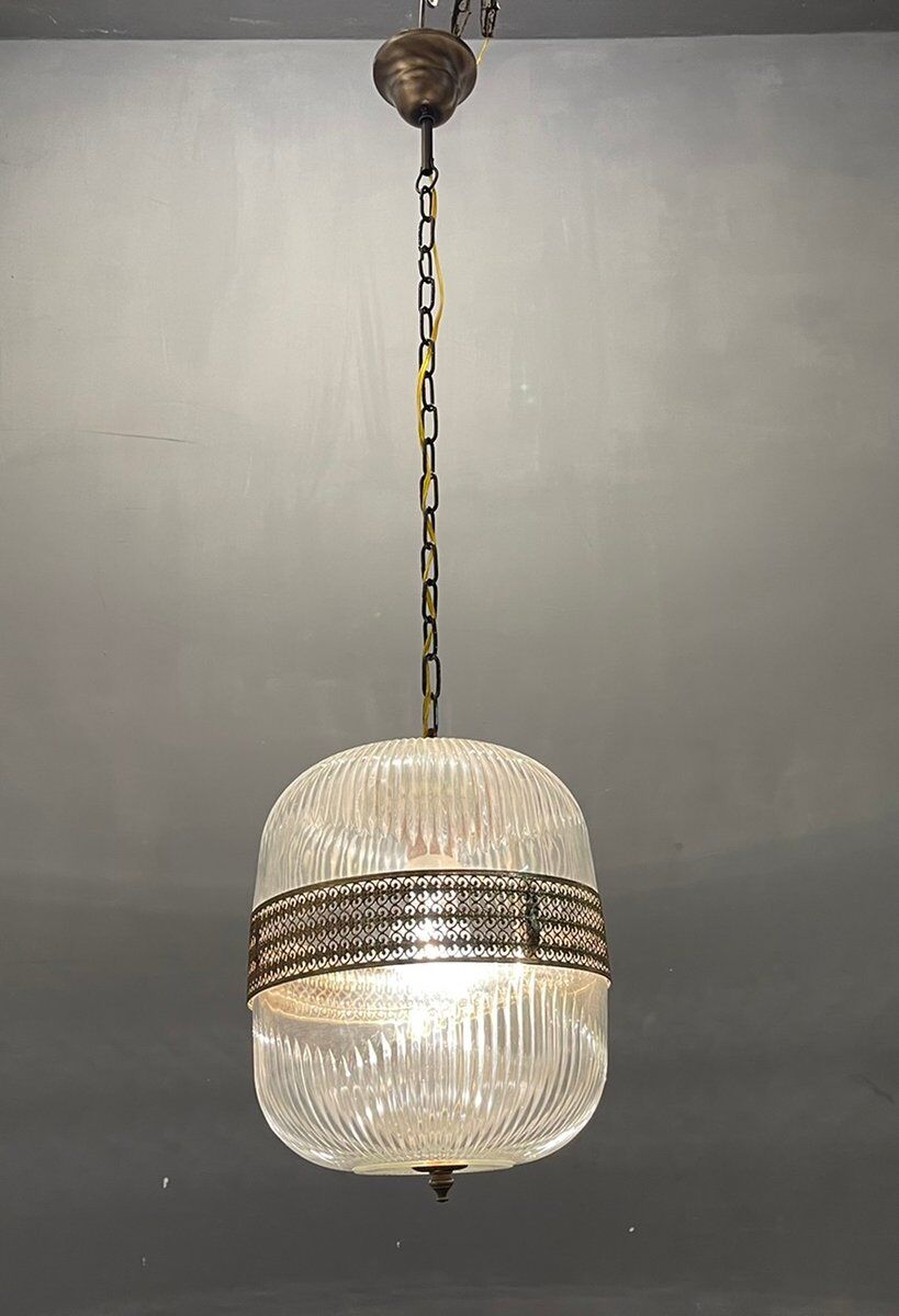 Vintage italian glass light pendant lamps, set of 2