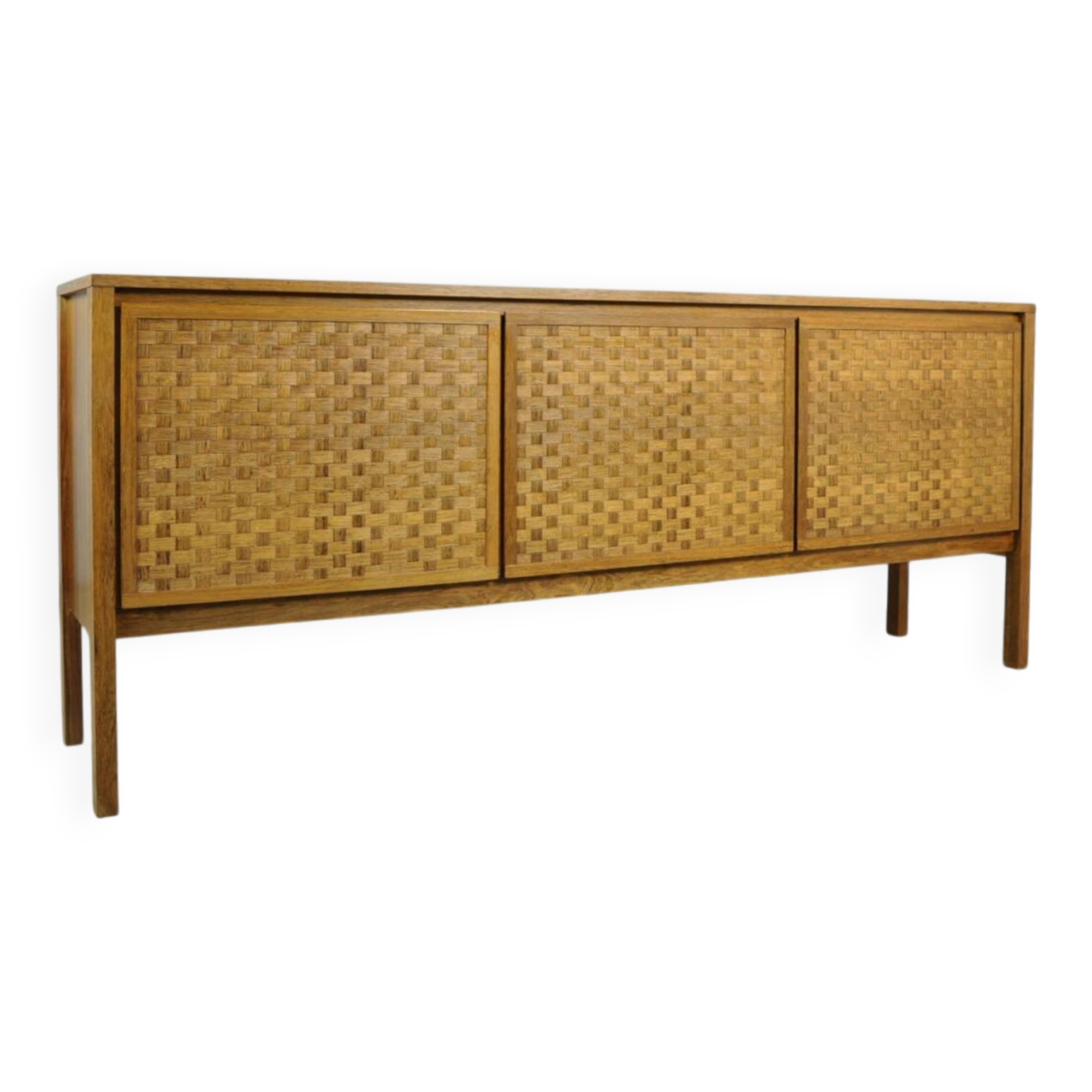 Vintage German Rio sideboard in rosewood, woven finish, Leo Bub, 19