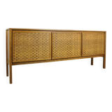 Vintage German Rio sideboard in rosewood, woven finish, Leo Bub, 19