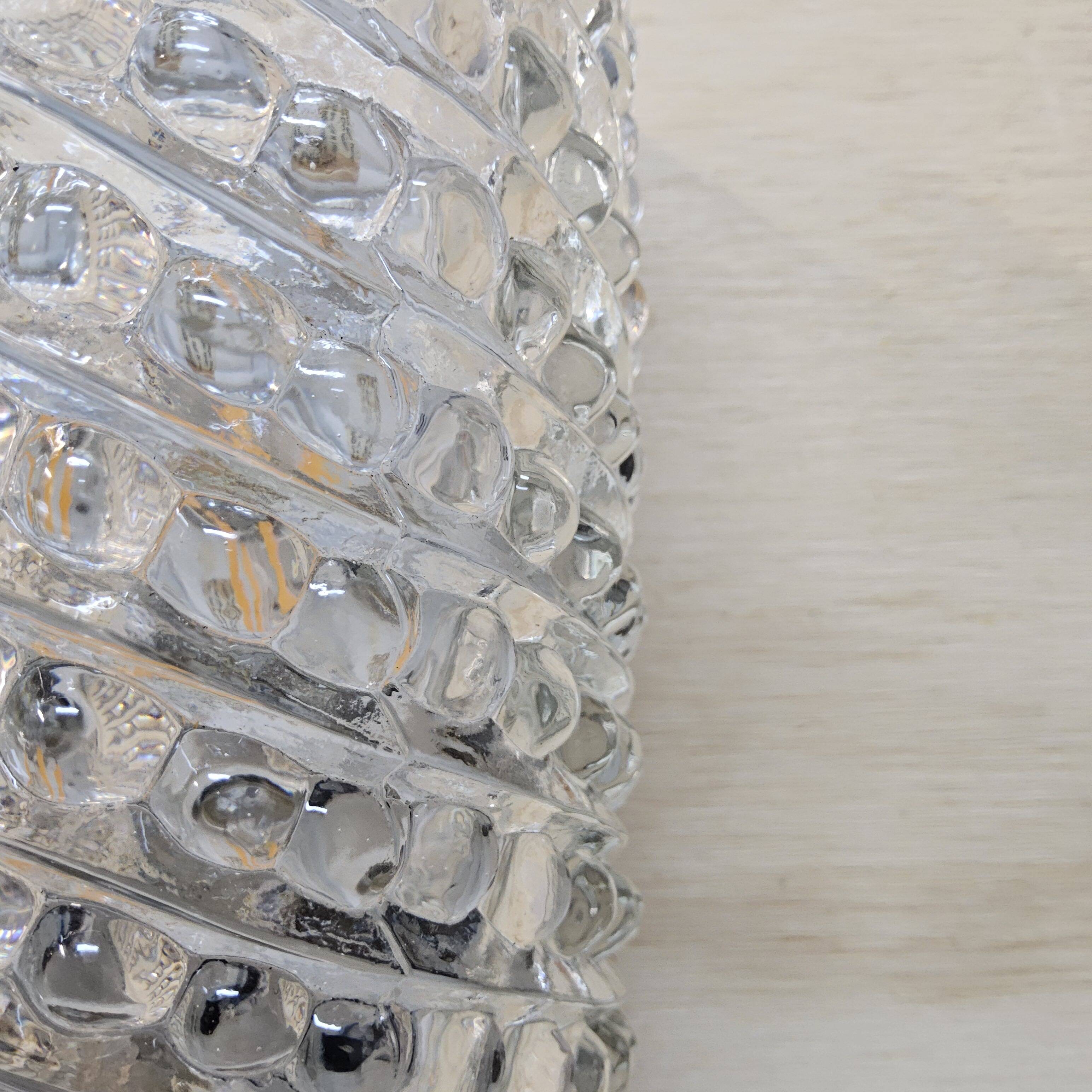 Vintage wall lamp Glashutte Limburg bubble glass texture (60s)