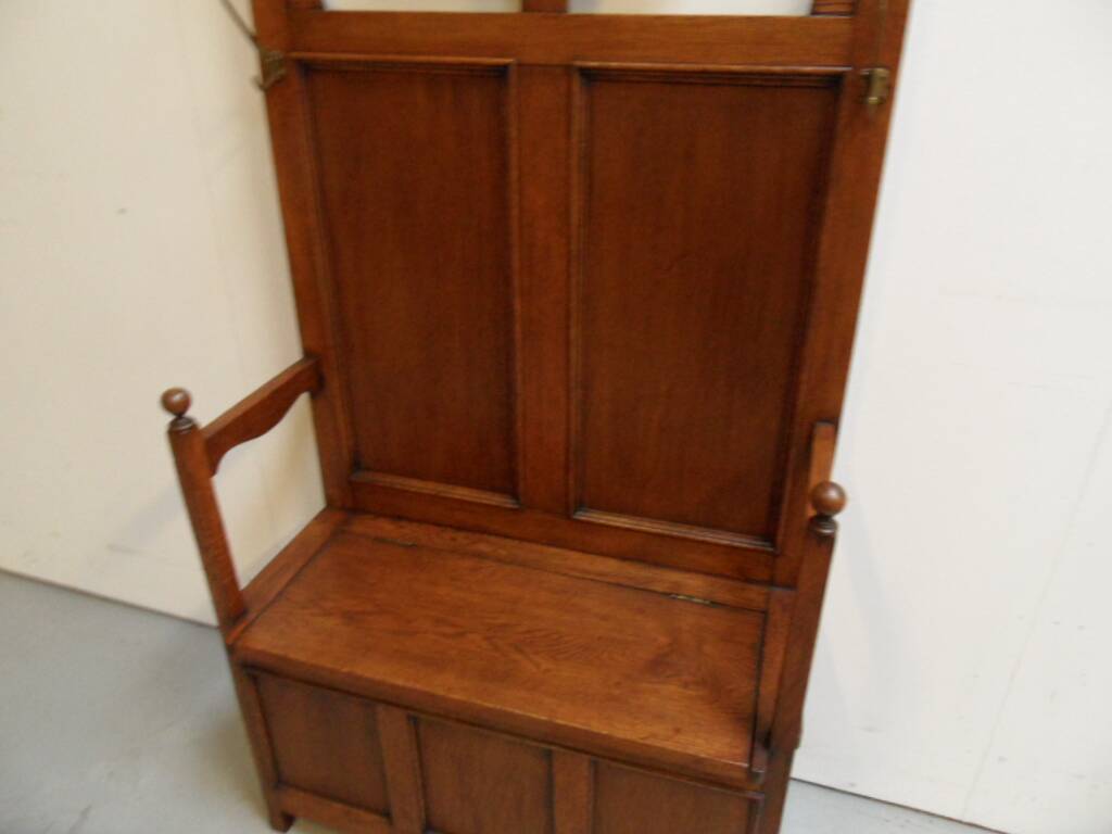 Antique oak entrance bench