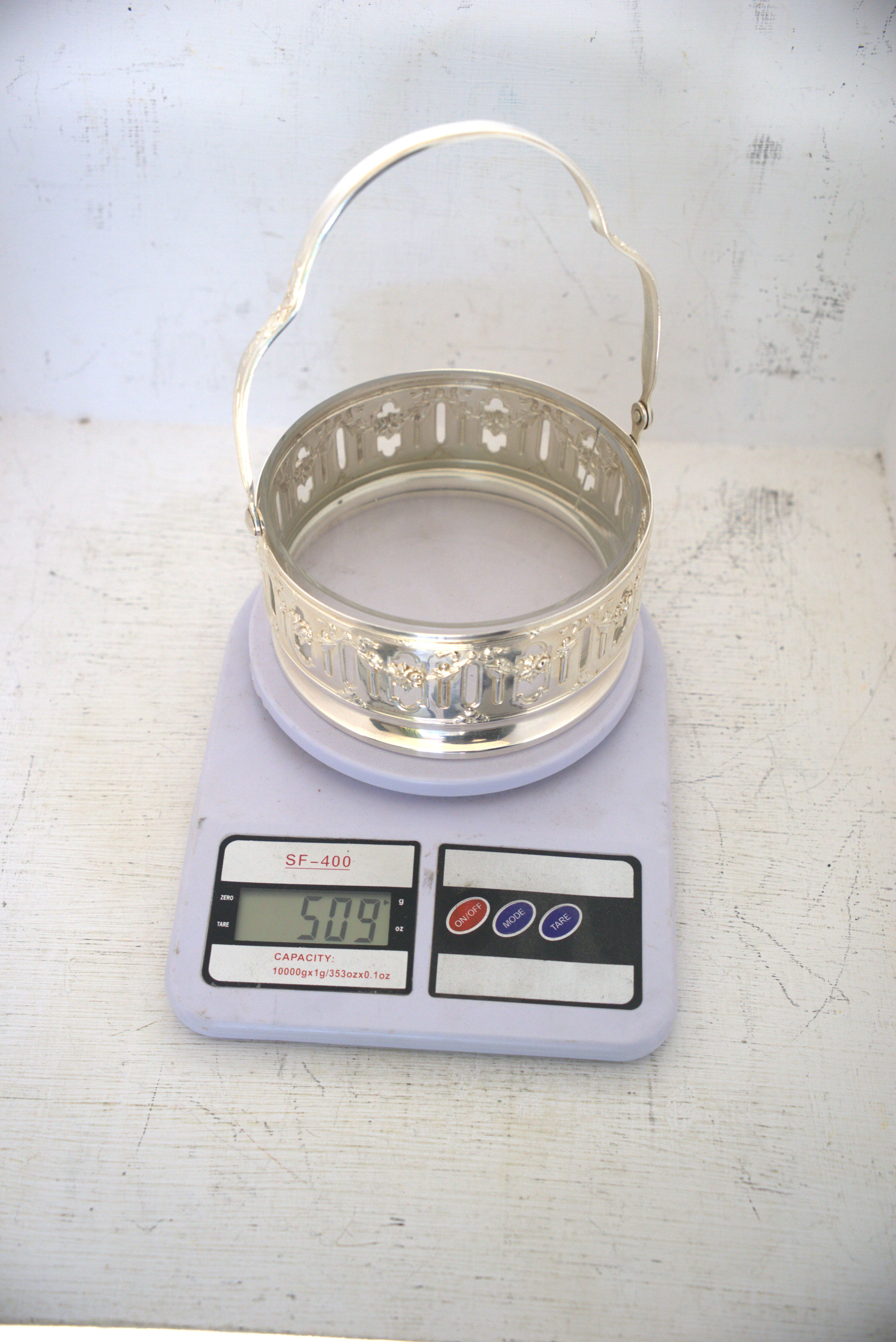 Silver metal candy box and pliers