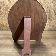 Old bedside oratory, oak, enamelled plaque, holy virgin, lourdes