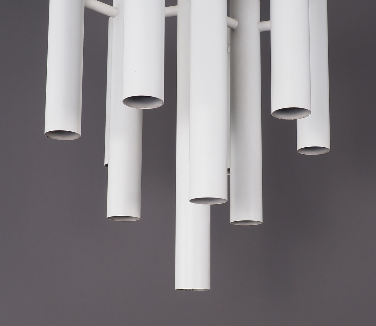 Plafonnier en métal blanc par Temde, années 1970