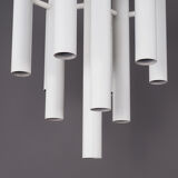 Space age ceiling lamp in white metal by temde, 1970s