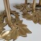 Pair of candlesticks solid brass vintage flowers