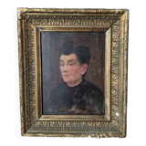 Oil on wood old portrait decoration antique countryside baroque molded