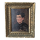 Oil on wood old portrait decoration antique countryside baroque molded