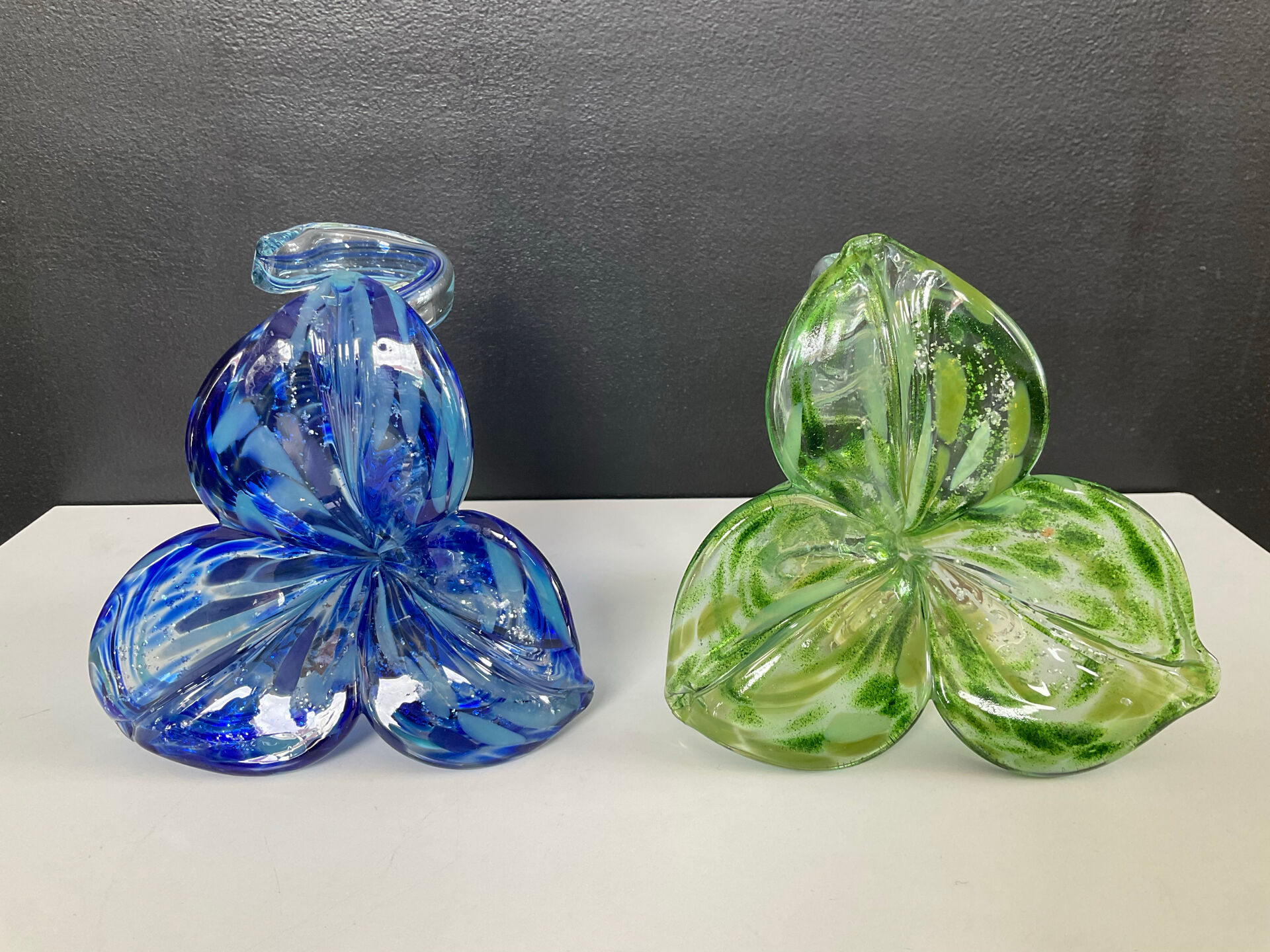 Pair of Murano glass paste candle holders