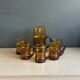 Amber textured glass water service, 1 jug + 5 glasses - Ref 1399