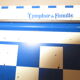 Series of 4 metal boxes, blue and white lustucru decoration