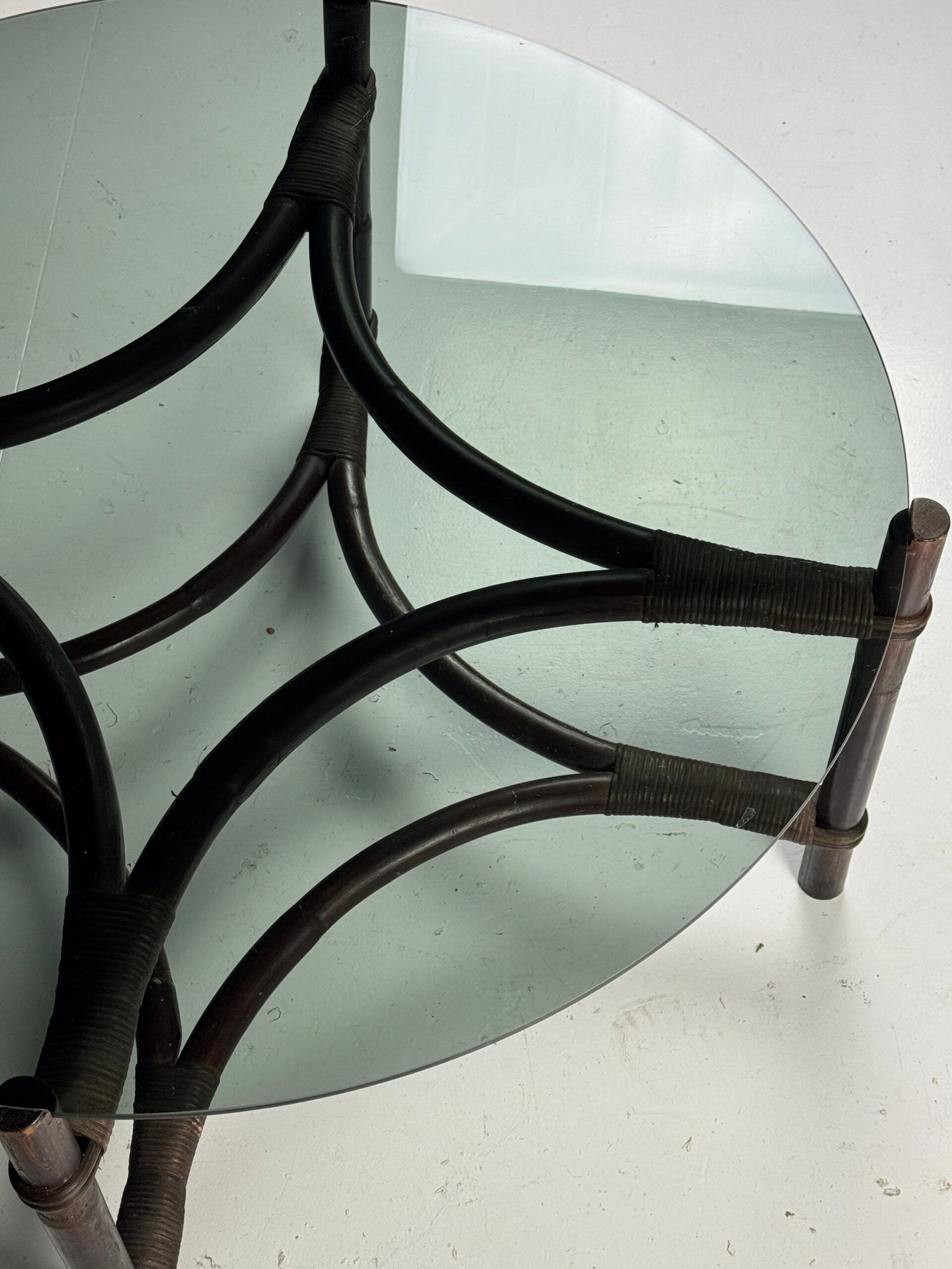 Rattan coffee table vintage