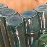 Cache pot barbotine Orchies forme bambou vintage