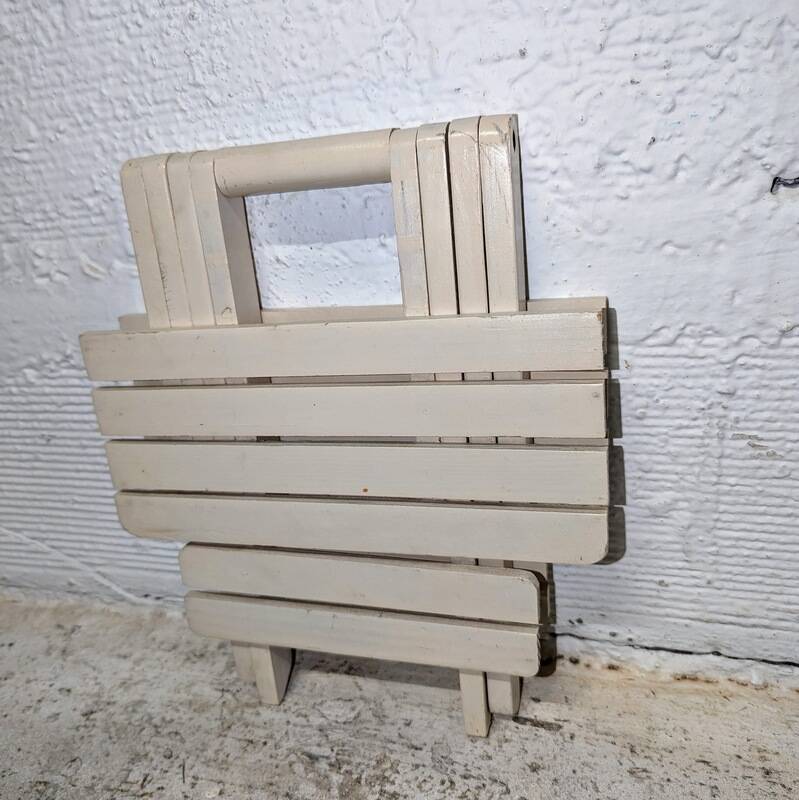 Small folding wooden stool