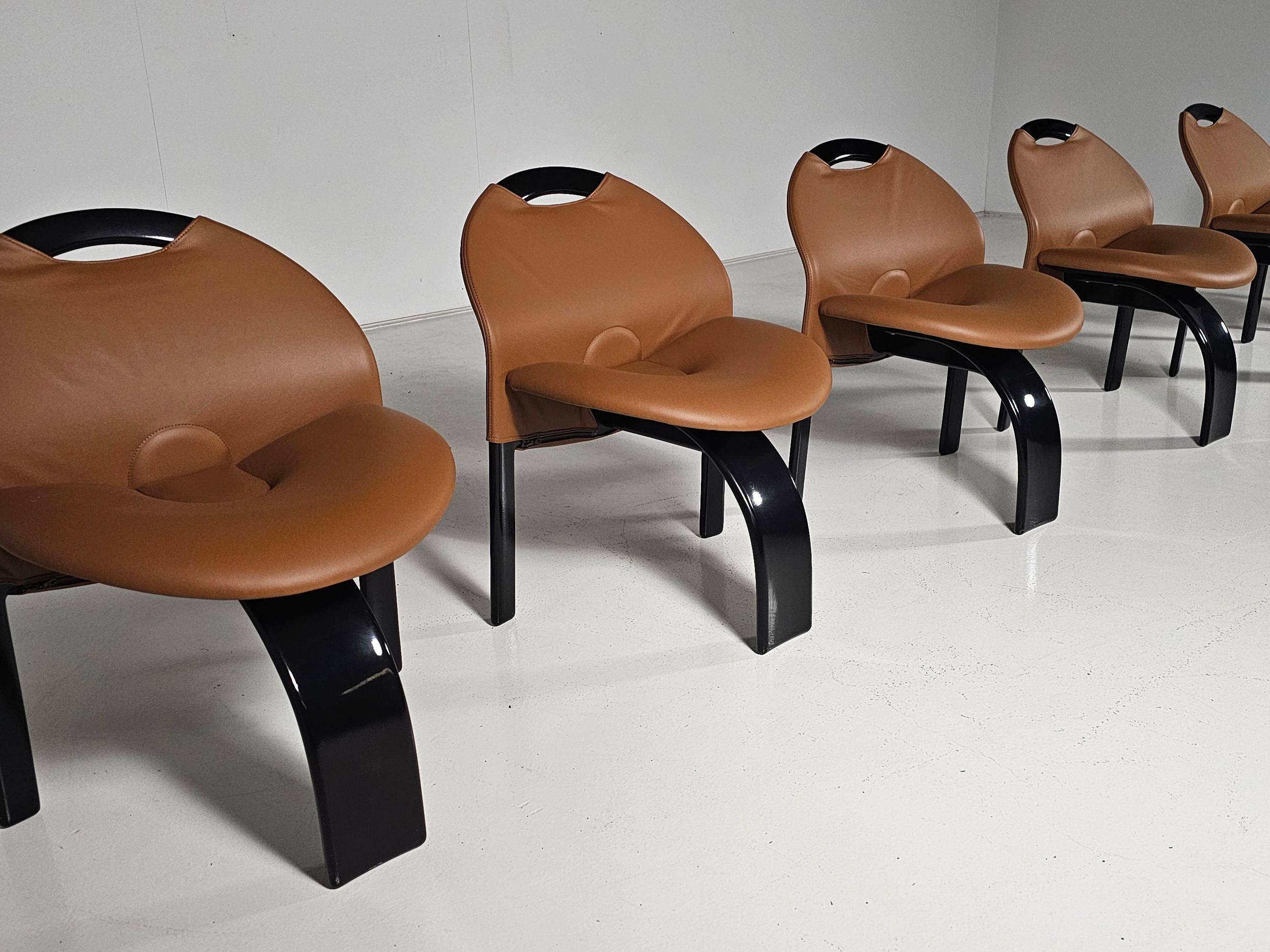 Set of 6 'Sail' dining chairs by Giovanni Offredi for Saporiti, 1973