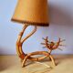 1960s rattan cat lamp