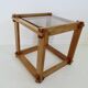 Scandinavian bedside table or side table in pine and smoked glass, 1980