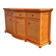 Vintage rattan & wood orange curved sideboard, 1980s